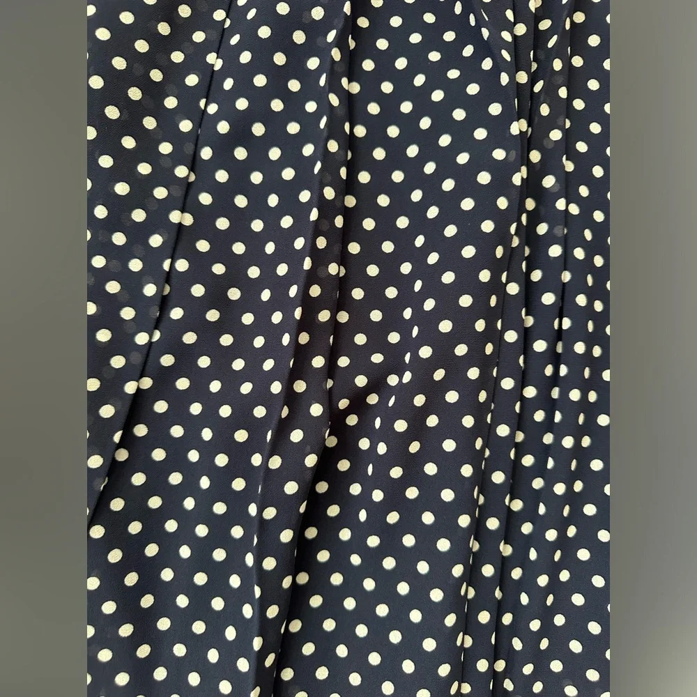 NWT Michael Kors Navy Polka Dot Pleated Skirt - Picture 8 of 9